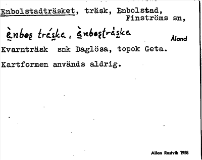 Bild på arkivkortet för arkivposten Enbolstadträsket