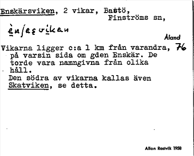 Bild på arkivkortet för arkivposten Enskärsviken