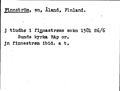 Bild på arkivkortet för arkivposten Finnström