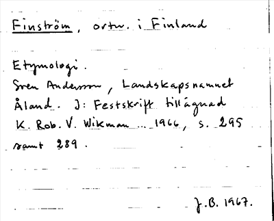 Bild på arkivkortet för arkivposten Finström