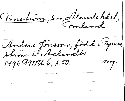 Bild på arkivkortet för arkivposten Finström
