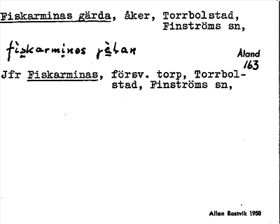 Bild på arkivkortet för arkivposten Fiskarminas gärda