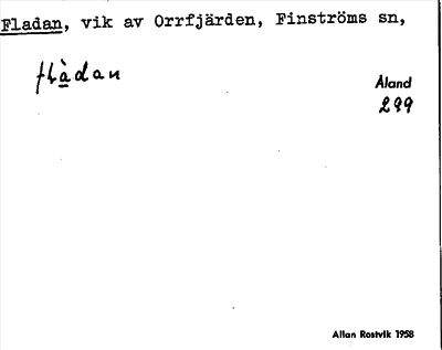 Bild på arkivkortet för arkivposten Fladan