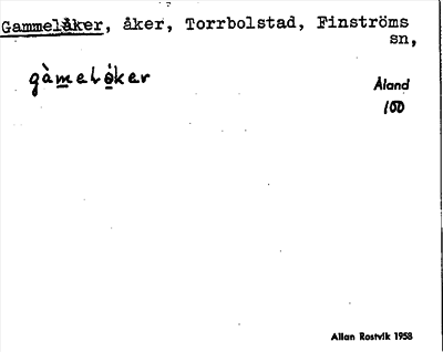 Bild på arkivkortet för arkivposten Gammelåker