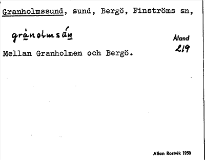 Bild på arkivkortet för arkivposten Granholmssund