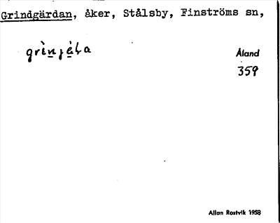 Bild på arkivkortet för arkivposten Grindgärdan