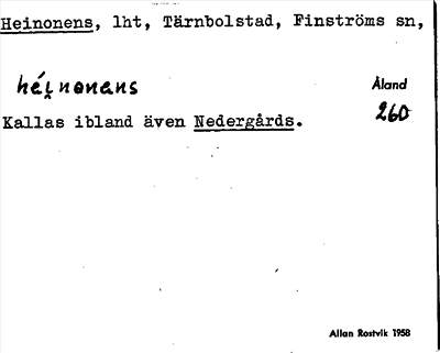 Bild på arkivkortet för arkivposten Heinonens