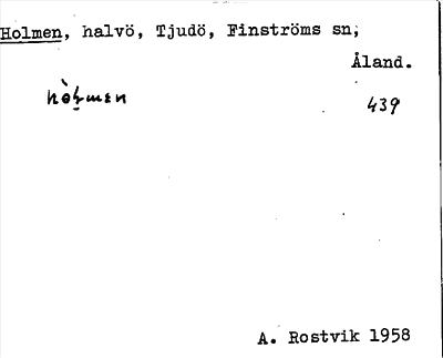 Bild på arkivkortet för arkivposten Holmen