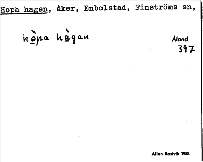 Bild på arkivkortet för arkivposten Hopa hagen