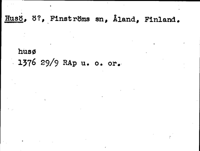 Bild på arkivkortet för arkivposten Husö