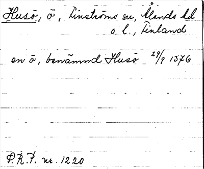 Bild på arkivkortet för arkivposten Husö