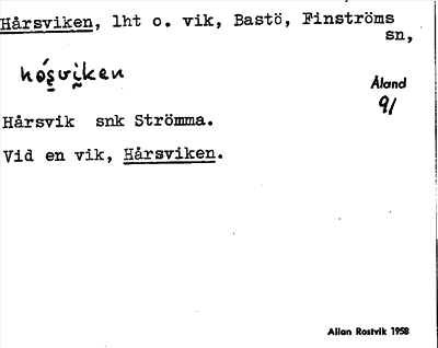 Bild på arkivkortet för arkivposten Hårsviken