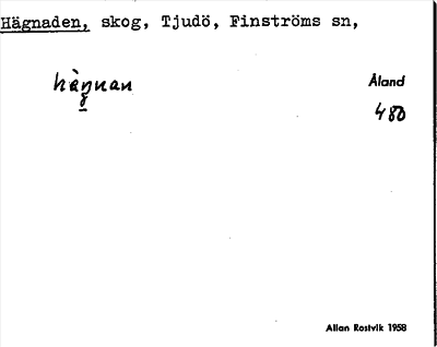 Bild på arkivkortet för arkivposten Hägnaden