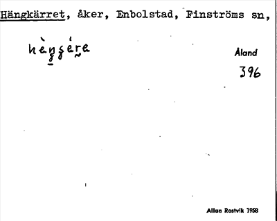Bild på arkivkortet för arkivposten Hängkärret