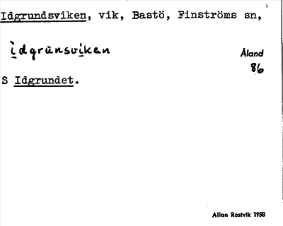 Bild på arkivkortet för arkivposten Idgrundsviken