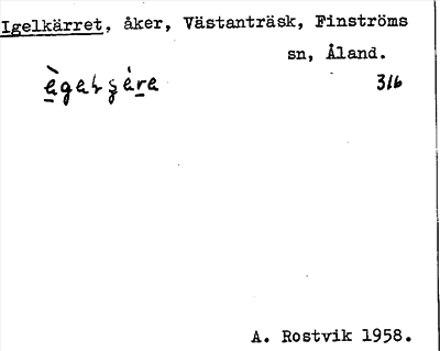Bild på arkivkortet för arkivposten Igelkärret