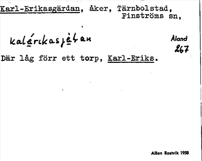 Bild på arkivkortet för arkivposten Karl-Erikasgärdan