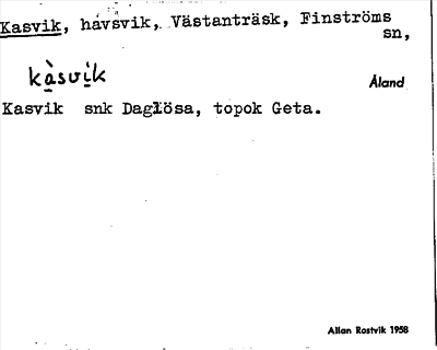 Bild på arkivkortet för arkivposten Kasvik