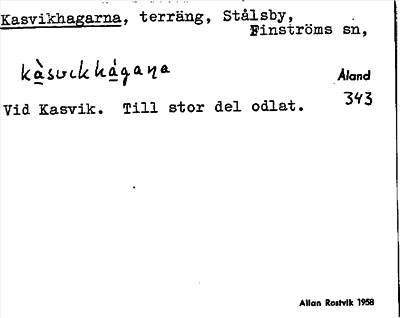 Bild på arkivkortet för arkivposten Kasvikhagarna