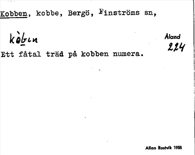 Bild på arkivkortet för arkivposten Kobben