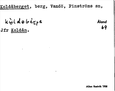 Bild på arkivkortet för arkivposten Koldåberget
