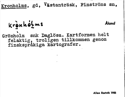 Bild på arkivkortet för arkivposten Kronholms