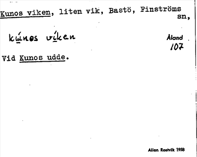 Bild på arkivkortet för arkivposten Kunos viken