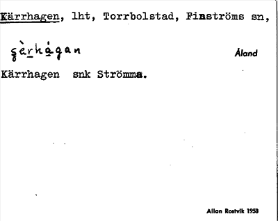 Bild på arkivkortet för arkivposten Kärrhagen