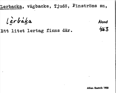 Bild på arkivkortet för arkivposten Lerbacka