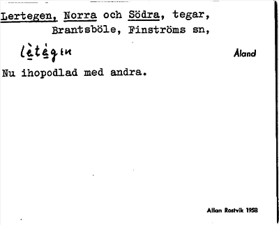 Bild på arkivkortet för arkivposten Lertegen, Norra och Södra