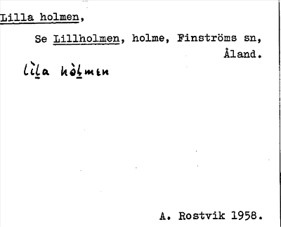 Bild på arkivkortet för arkivposten Lilla holmen, Se Lillholmen