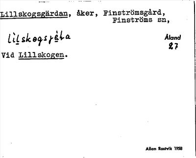 Bild på arkivkortet för arkivposten Lillskogsgärdan
