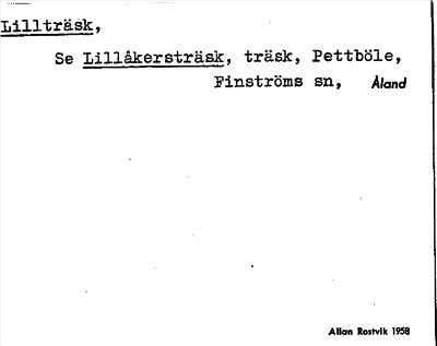 Bild på arkivkortet för arkivposten Lillträsk, se Lillåkersträsk