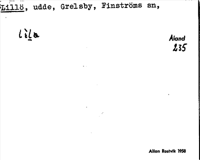 Bild på arkivkortet för arkivposten Lillö