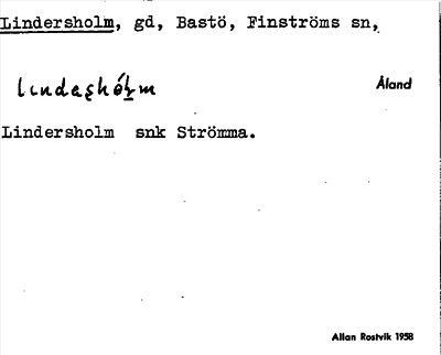 Bild på arkivkortet för arkivposten Lindersholm