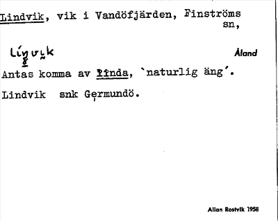 Bild på arkivkortet för arkivposten Lindvik
