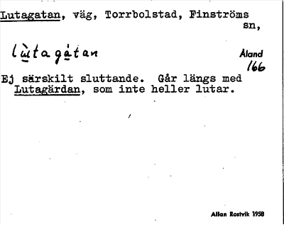 Bild på arkivkortet för arkivposten Lutagatan