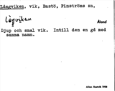 Bild på arkivkortet för arkivposten Långviken