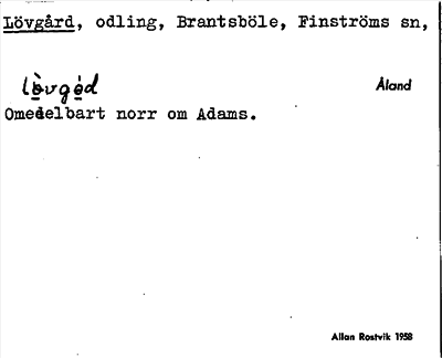 Bild på arkivkortet för arkivposten Lövgård