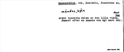 Bild på arkivkortet för arkivposten Mandashålet