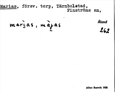 Bild på arkivkortet för arkivposten Marias