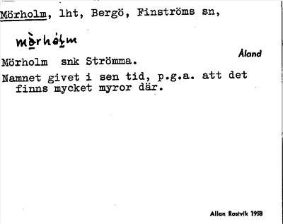 Bild på arkivkortet för arkivposten Mörholm