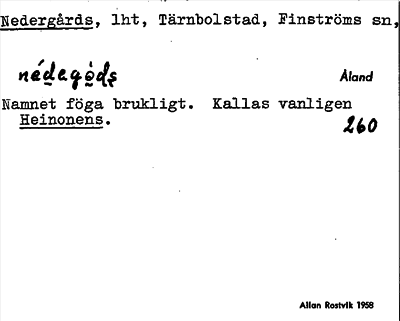 Bild på arkivkortet för arkivposten Nedergårds