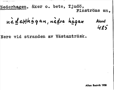 Bild på arkivkortet för arkivposten Nederhagen