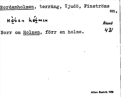 Bild på arkivkortet för arkivposten Nordanholmen