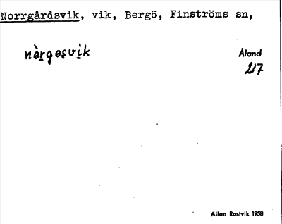 Bild på arkivkortet för arkivposten Norrgårdsvik
