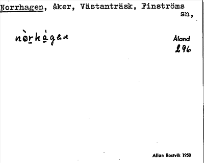 Bild på arkivkortet för arkivposten Norrhagen