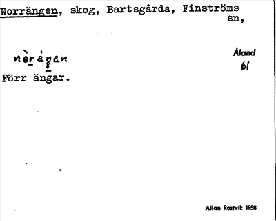 Bild på arkivkortet för arkivposten Norrrängen