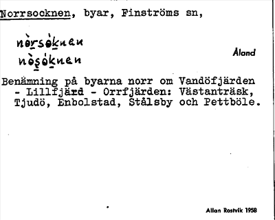 Bild på arkivkortet för arkivposten Norrsocknen