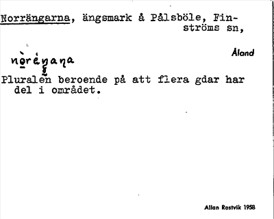 Bild på arkivkortet för arkivposten Norrängarna